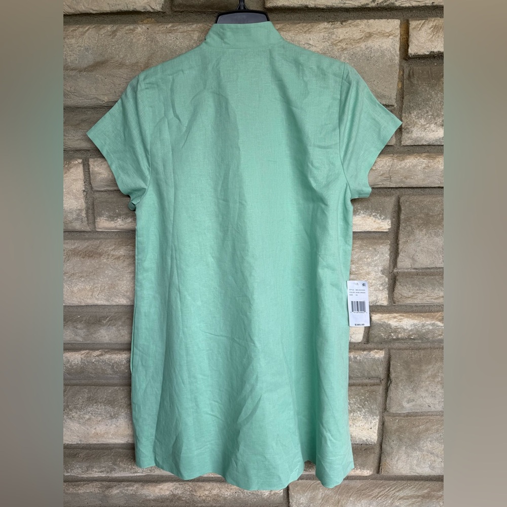 Mestiza New York Sage Green Short Sleeve Linen Cotton Blend Dress Xs $385 - Picture 7 of 12